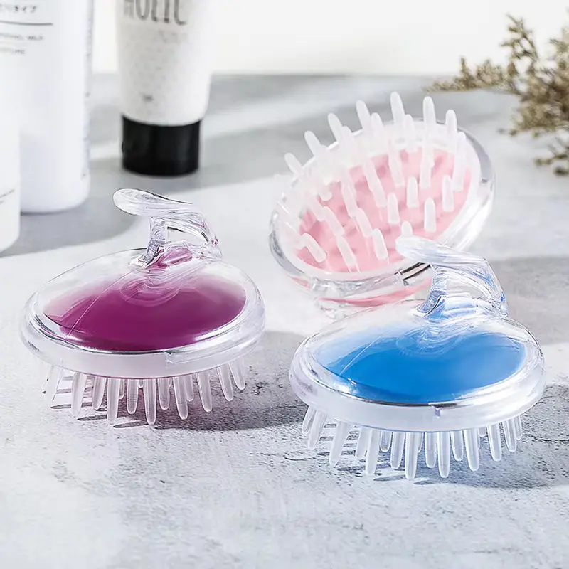 (NET)  Hair Scalp Massager Shampoo BrushPurple