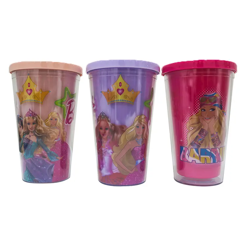 (NET) Barbie Plastic Cup 450mlPurple