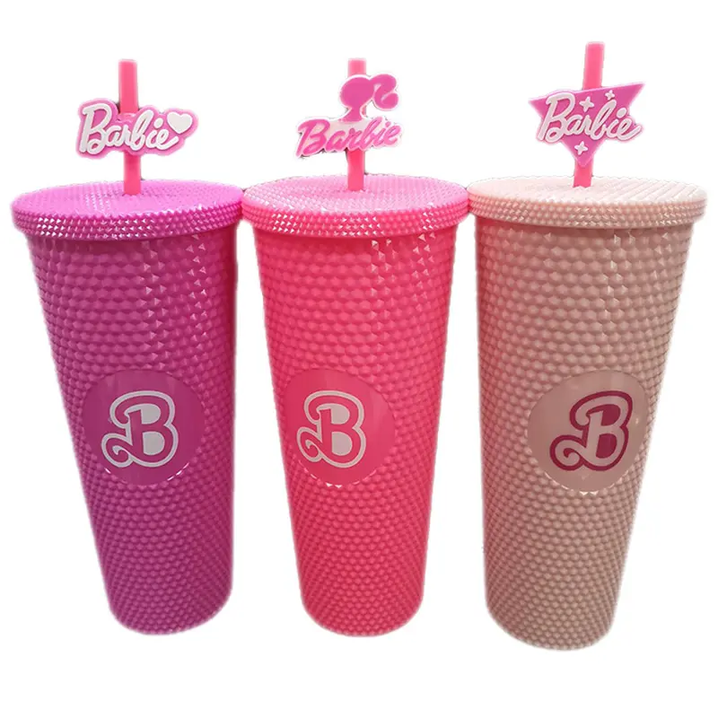 (NET) Barbie Tumbler Bottle Double Wall Cup With Straw 750 MLBlack
