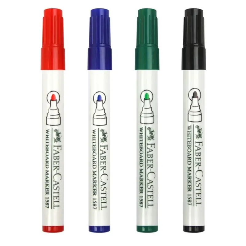 (NET) Faber Castell Whiteboard Marker Round Tip Set OF 4 pcs / 428 / 9557007500411 / q1340 / 1587-4e
