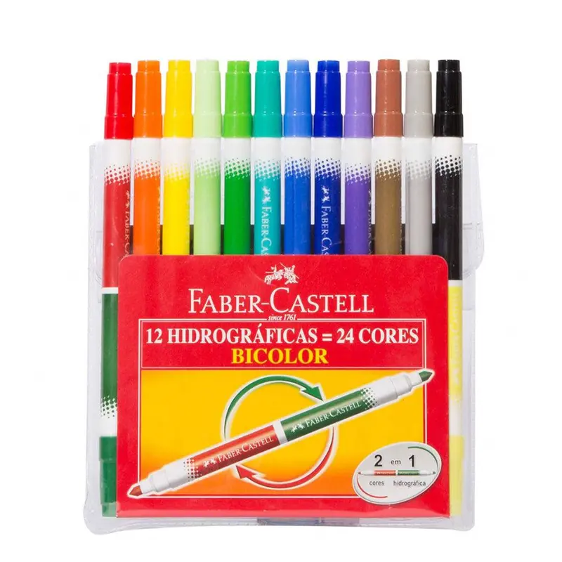 (NET) Faber Castell Fiber pen Washable Double Ended 12 pen / 24748