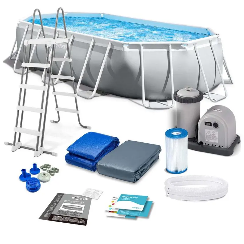 (NET) Intex 26796 Tube-Shaped Oval Above Ground Pool 503x274x122cm
