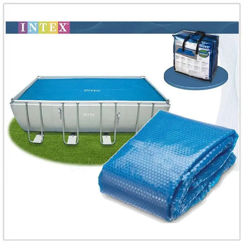 (NET) Intex 28029 Solar Cover for Swimming Pool 488 x 244cm Blue