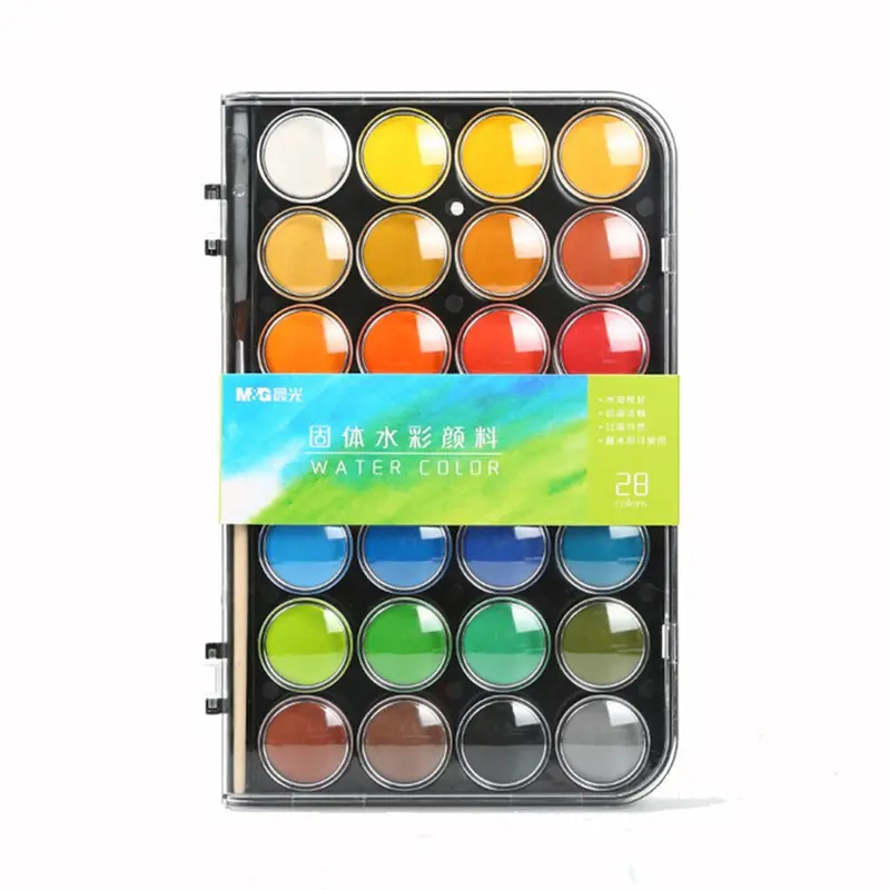 (NET) M&G Solid Water Color Paint / 28 colors with brush