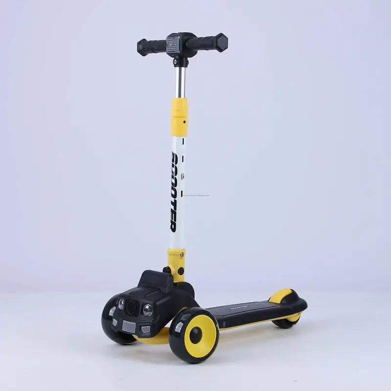 (Net) Scooter Safe Scooter With Non-Slip Deck For Stability Music-Infused 3 WheelBlue