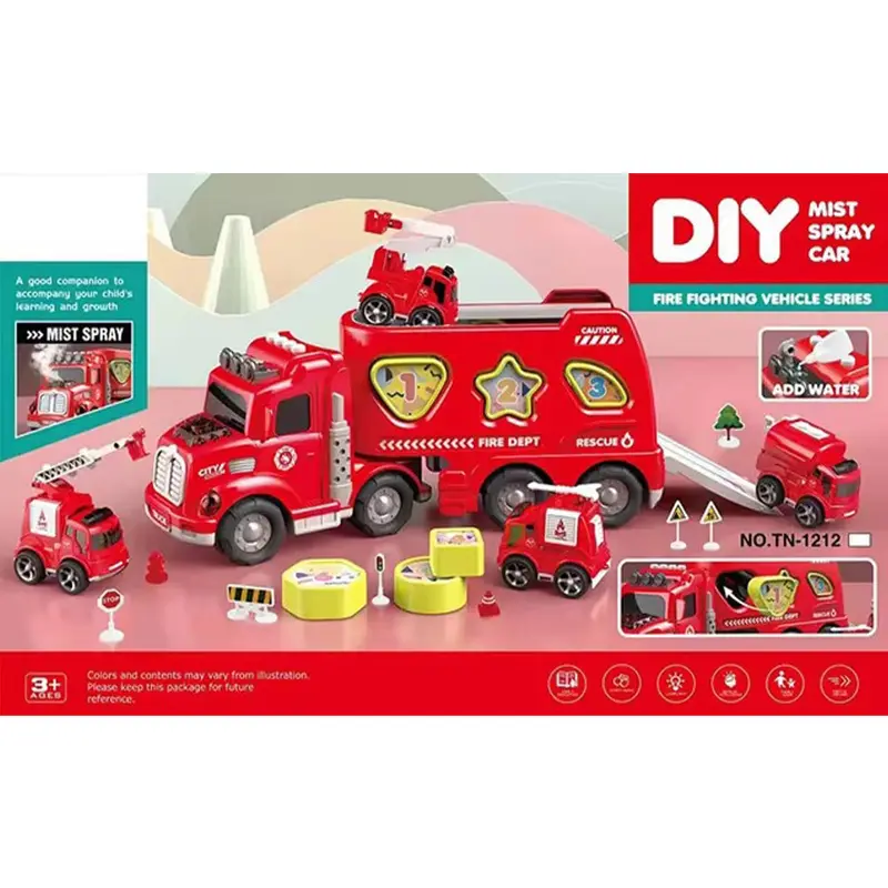 (NET) Red Transport Large Trailer Double Deck Storage Car