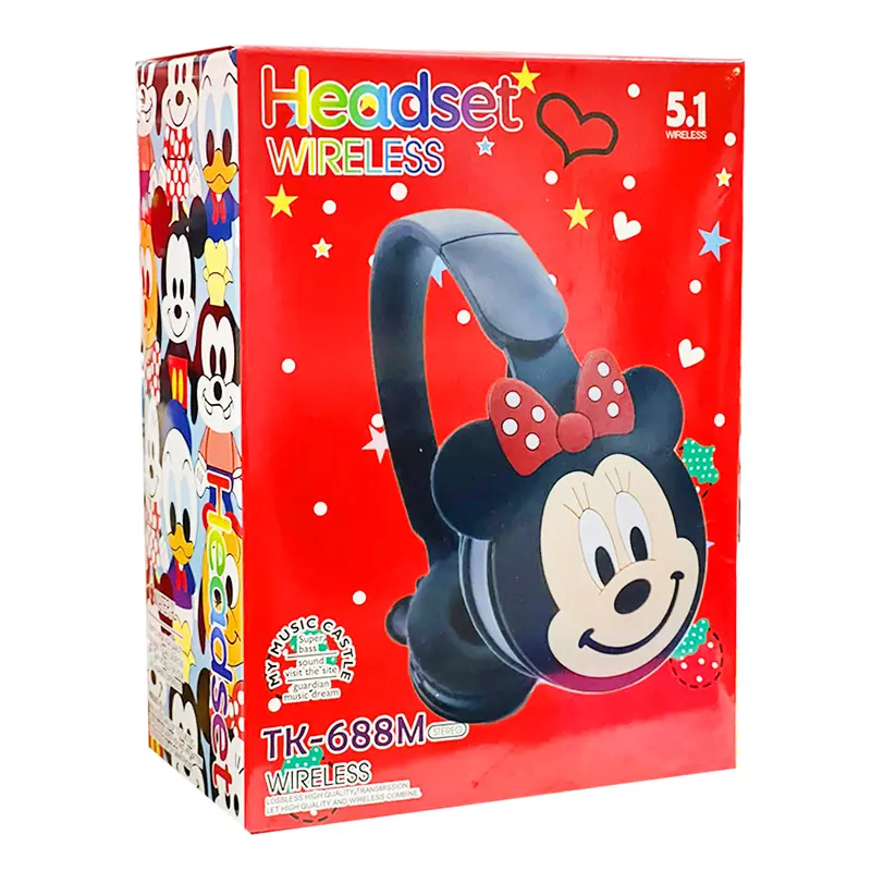 (Net) Wireless Mickey and Minnie Mouse Bluetooth Headphones / TK-688MPink Minnie