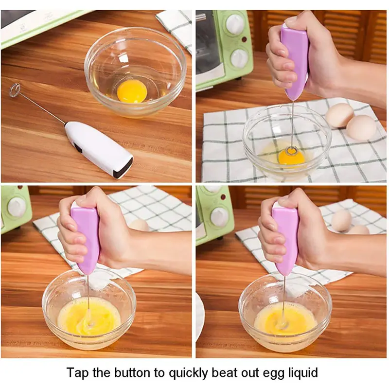 (NET)Electric Coffee Stirrer Milk Frother Handheld Mixer Electric Whisk Egg BeaterGreen
