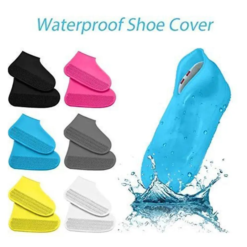 1 Pair Silicone Shoe Covers Reusable Waterproof No-Slip Rubber Rain Shoe Covers /807191Black / Small