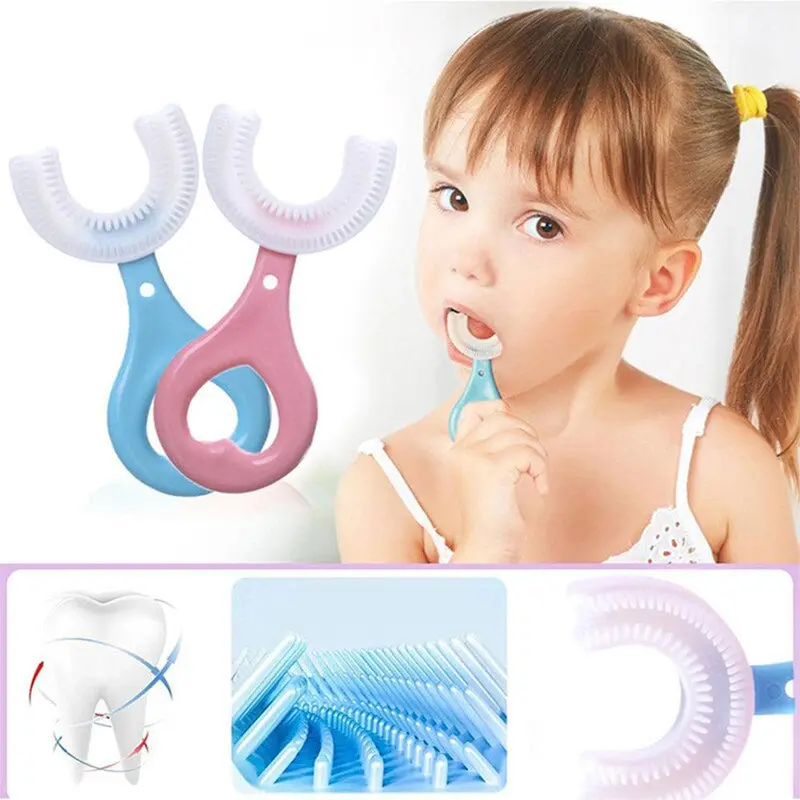 **(NET)** U shaped Toothbrush for kids 2 - 6 years / 22FK035Pink