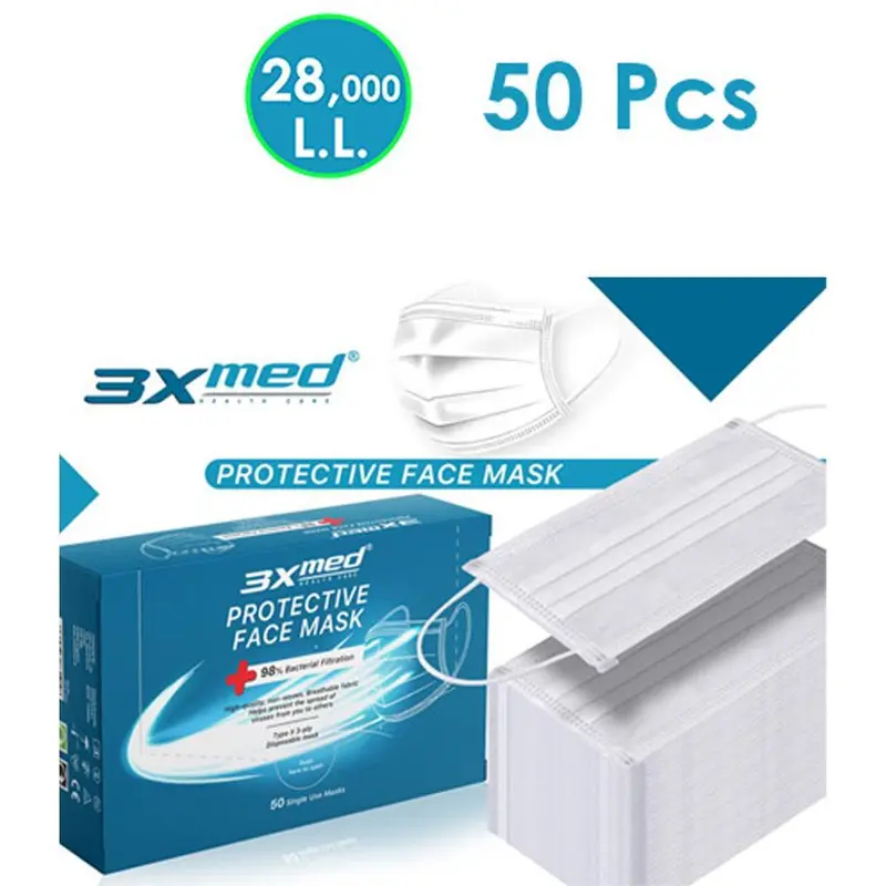 3x Med Protective Face Mask 50pcs