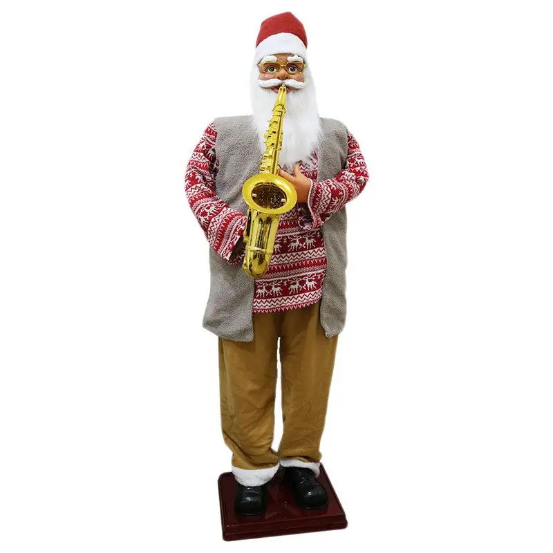 Big Dancing Santa Claus Statue Playing Saxophone 180 cm