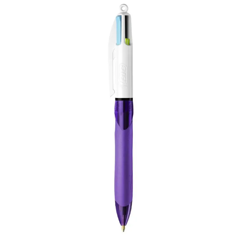 BIC Grip - 4-color ballpoint pen - pink, turquoise, purple, lime green