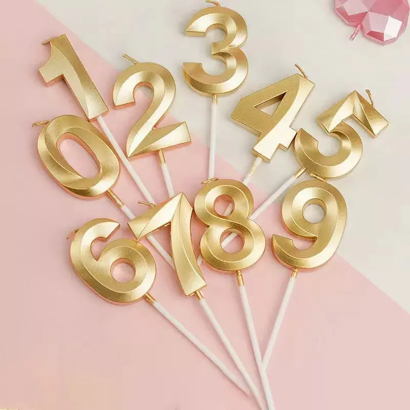Birthday New Digital Number Large Candle / 22FK1490 / Gold