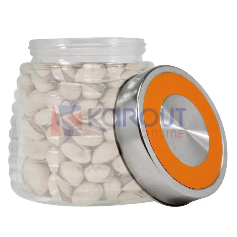 Round Glass Jar with Stainless Cover / J-55 / TH813YRed
