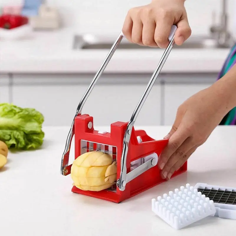 STAINLESS POTATO CHIPPER FRENCH FIRES SLICER CHIP CUTTER CHOPPER MAKER 2 BLADES