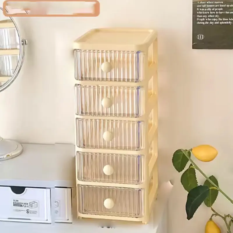 Storage Box 5 Layers Stackable Desk OrganizerYellow