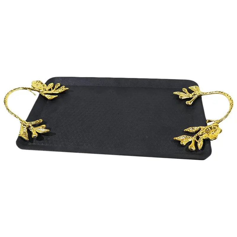 Steel Tray With Golden HandleRectangle