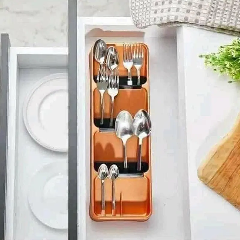 Tableware Organizer Spoon Fork Kitchen Storage BoxCopper