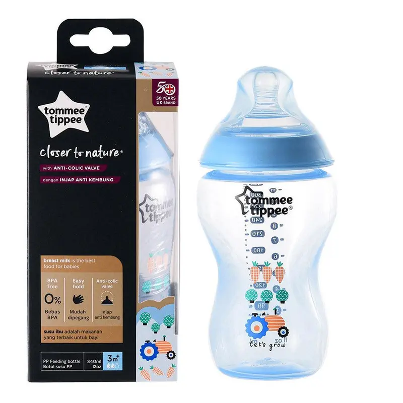 Tommee Tippee  Closer To Nature Feeding Bottle Blue  340ml / 226976