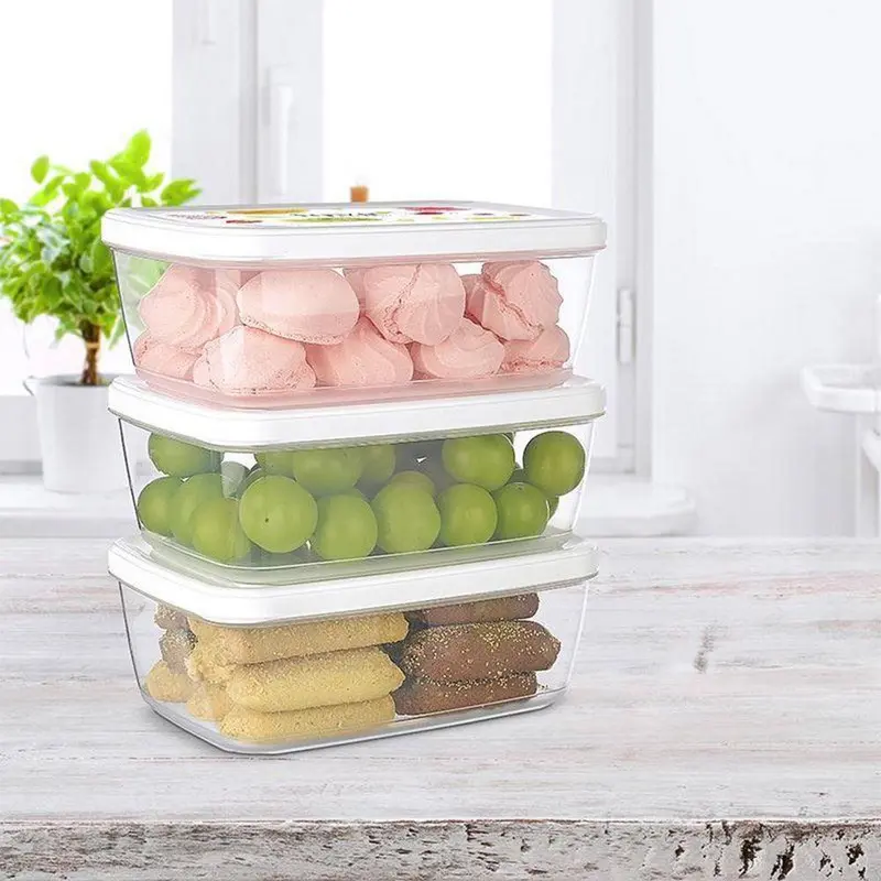 Titiz Plastik Aria Storage Box Set AP-9257/ 850ml - 28oz x3White / Tropical