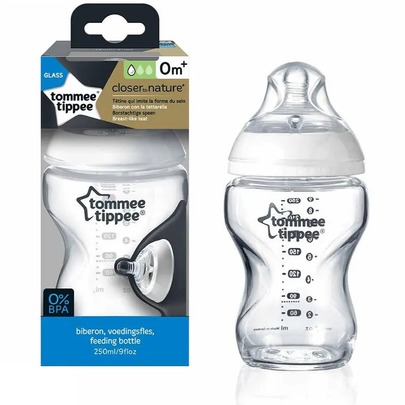 Tommee Tippee  Closer To Nature Glass Bottle  250ml