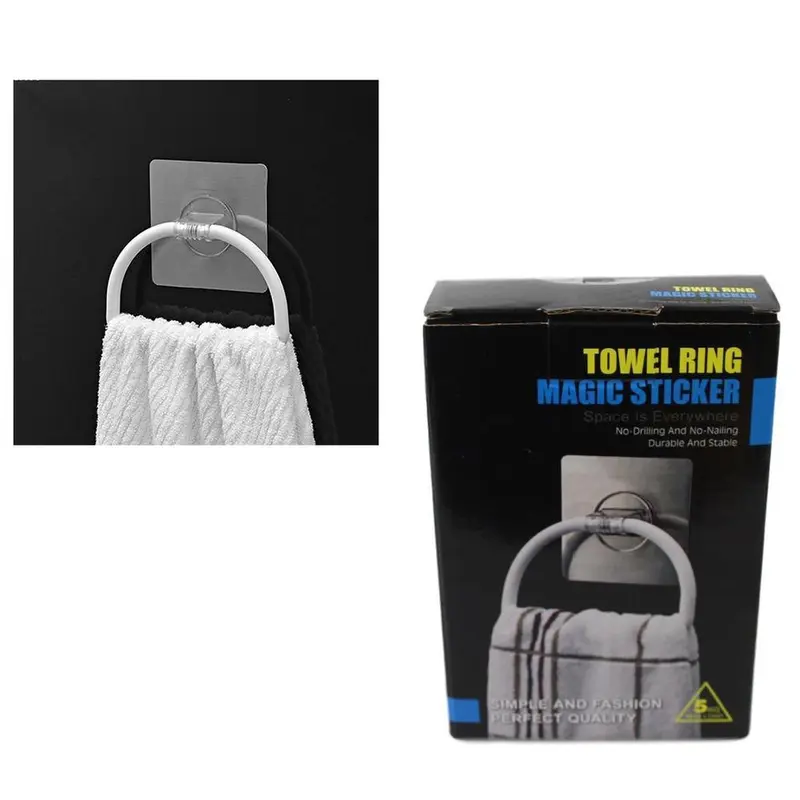 Towel Ring Magic Sticker No Drilling No Nailing Durable and Stable 15cm SQ-5036