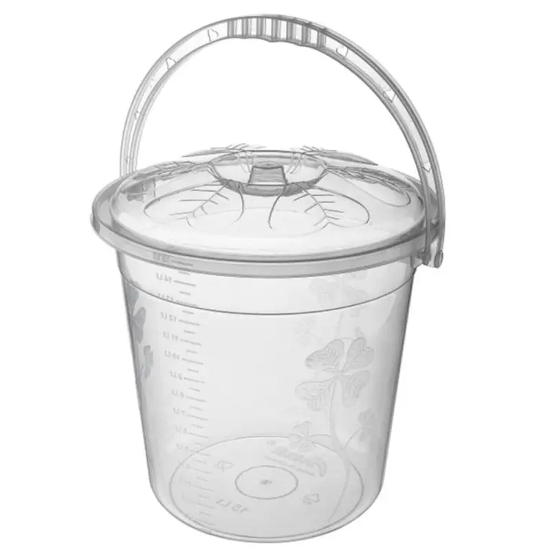 Transparent Water Bucket With Cover 15 Lt