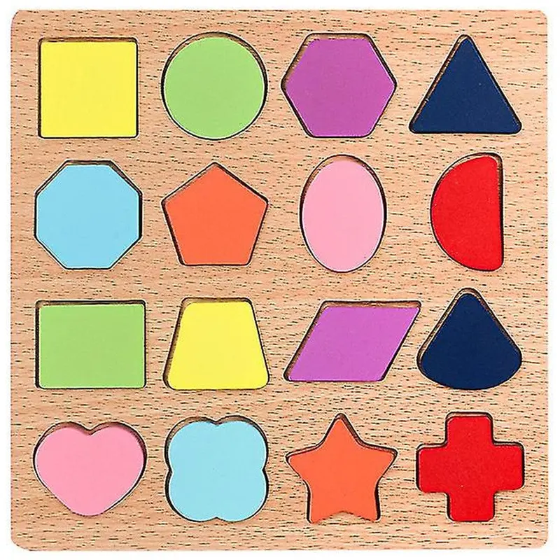 Vibrantly Colored Wooden Puzzle SetSymbols