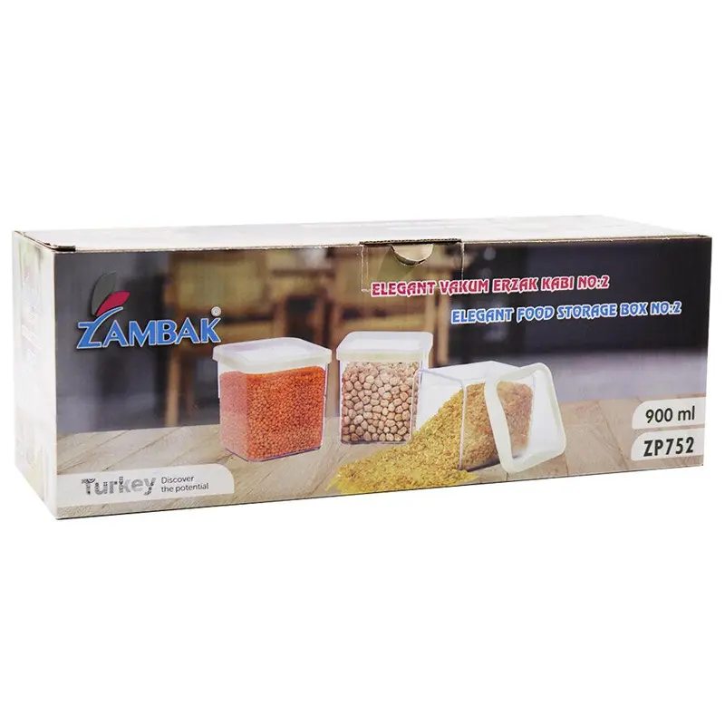 Zambak Elegant Food Storage Box 900ml (3 Pcs)