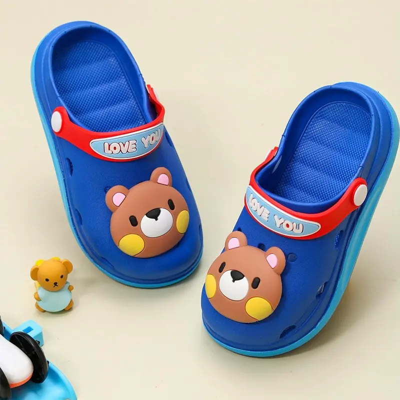 Yellow Bee Cute Bear Clogs for BoysNavy / 24-25