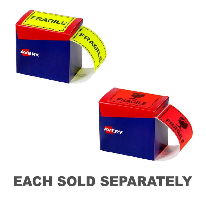 Avery Fragile Labels 750pcs (75x99.6mm)Fluoro Yellow