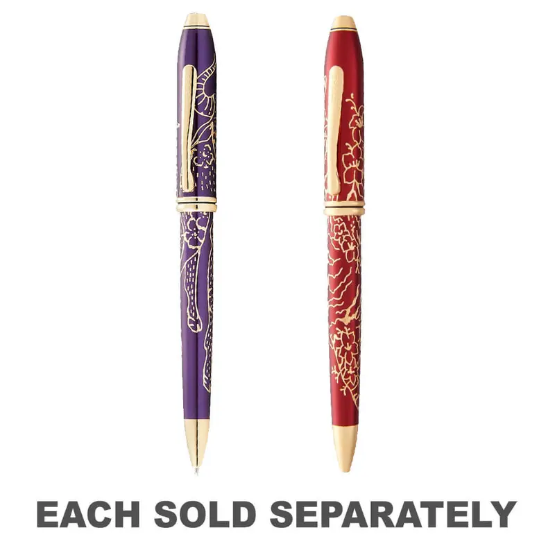 Townsend Plum Lacquer 23ct Zodiac Ballpoint PenOx