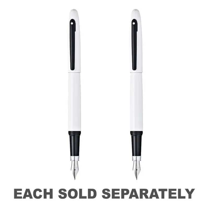 Sheaffer VFM White Lacquer and Black Fountain PenFine