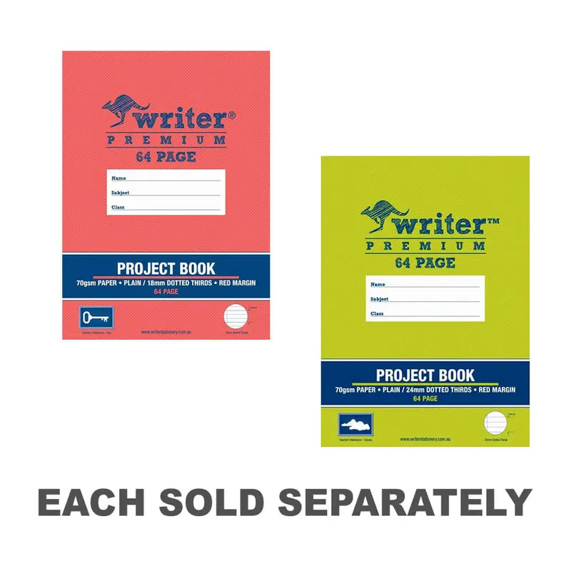 Writer Premium Plain & Dotted Project Book (64 Pages)24mm