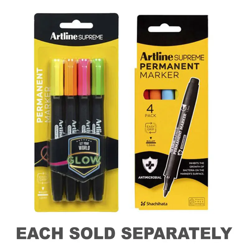 Artline Supreme Marker 1mm (Pack of 4)Glow