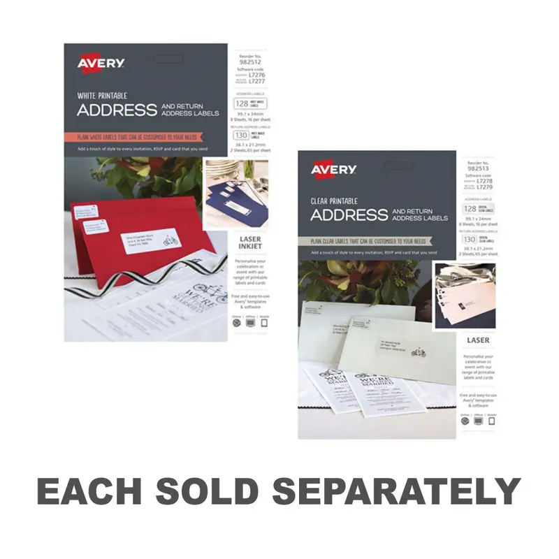 Avery Printable Address and Return Label KitClear