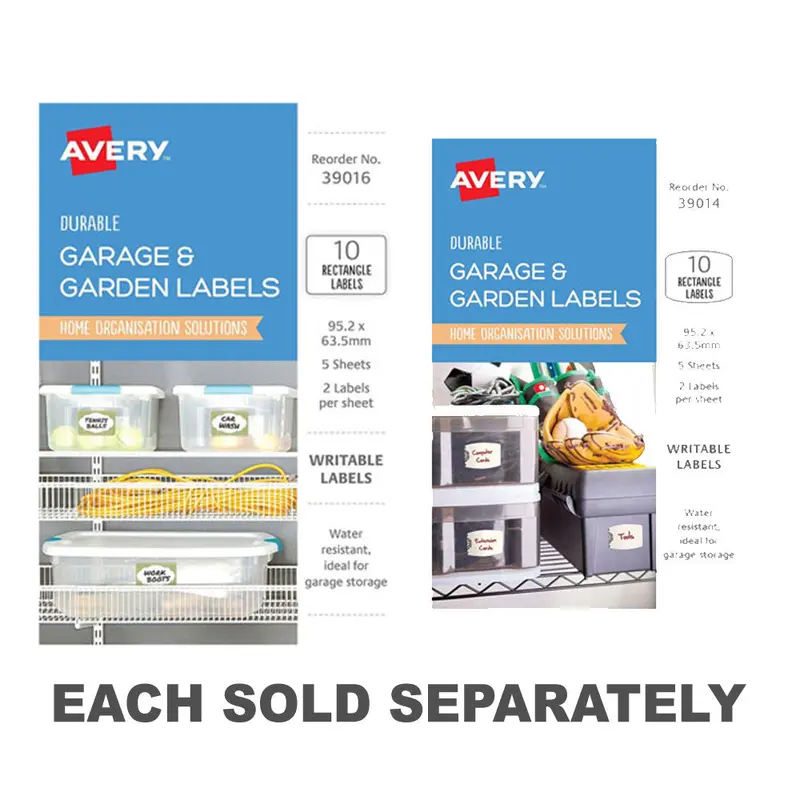 Avery Writable Garage Labels 10pcs (95x64mm)Brown/White