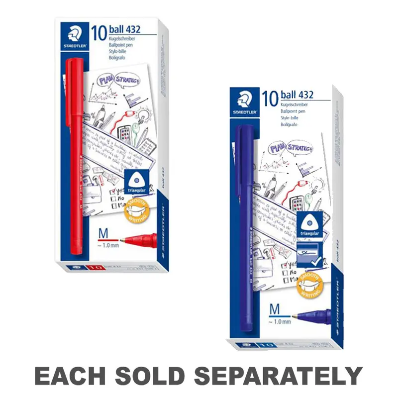 Staedtler Medium Stick Triangular Ballpoint Pen 10pcsBlue