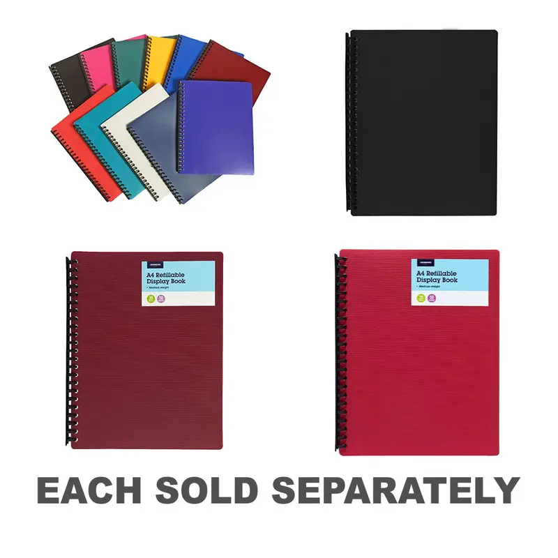 Tudor A4 Matte 20 Pocket Refillable Display Book1pcRandom