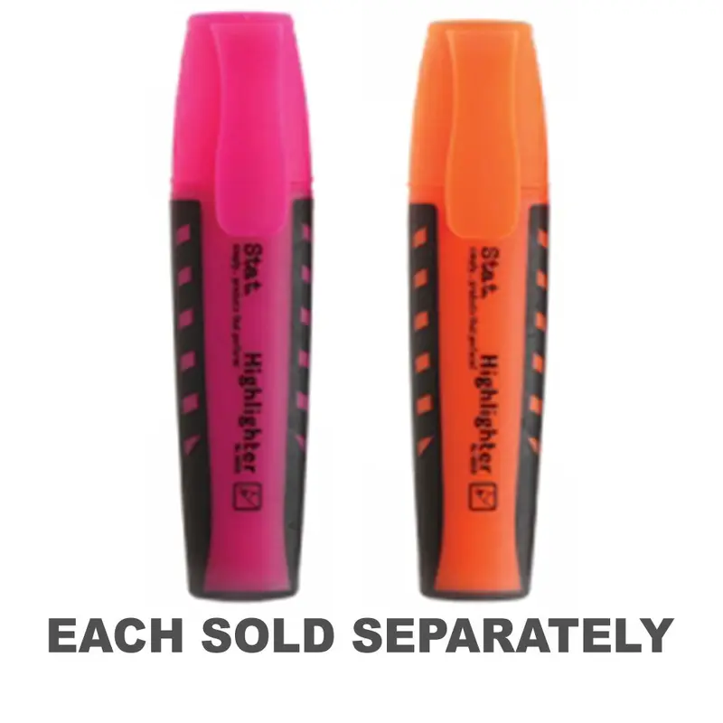 Stat Rubberised Grip HighlighterOrange