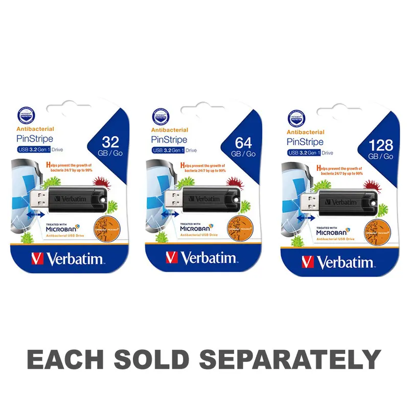 Verbatim Store n Go Microban 3.0 USB Drive (Black)128GB