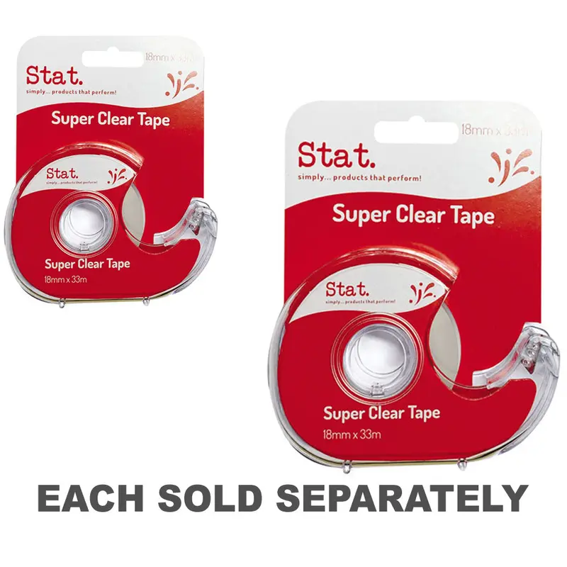 Stat Super Clear Tape in Dispenser (18mmx33m)1pc