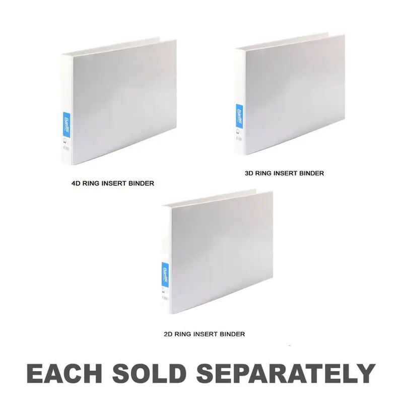 Bantex Landscape Insert Binder White 25mm A34 D-Ring